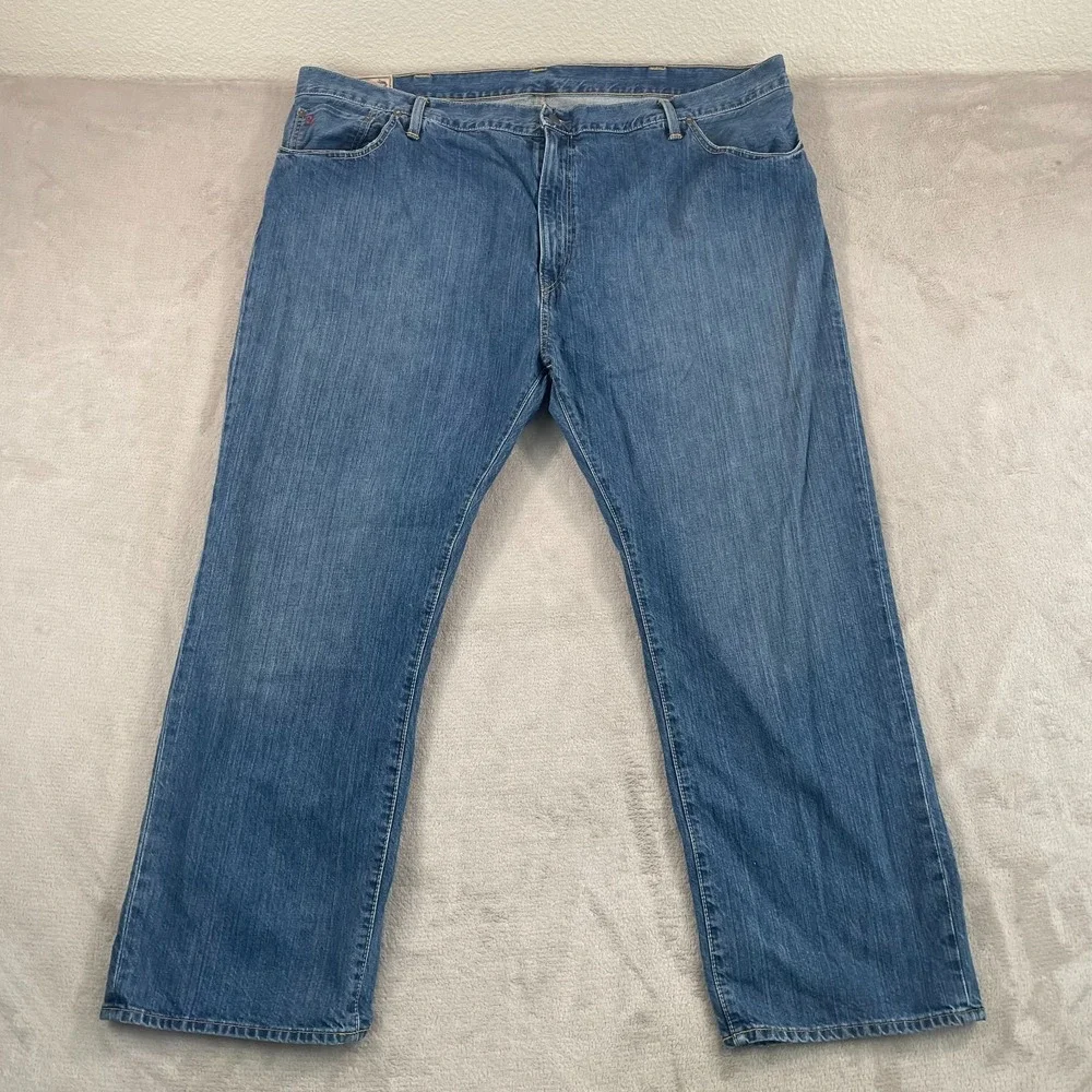 Polo Ralph Lauren Hampton Straight‎ Jeans Mens Big 48x30 Blue Denim Relaxed 48B